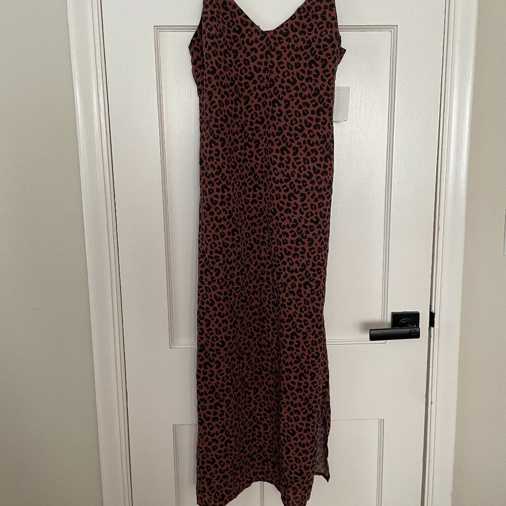 Marine Layer Gabrielle Slip Dress Leopard Size S NWOT - Picture 4 of 6